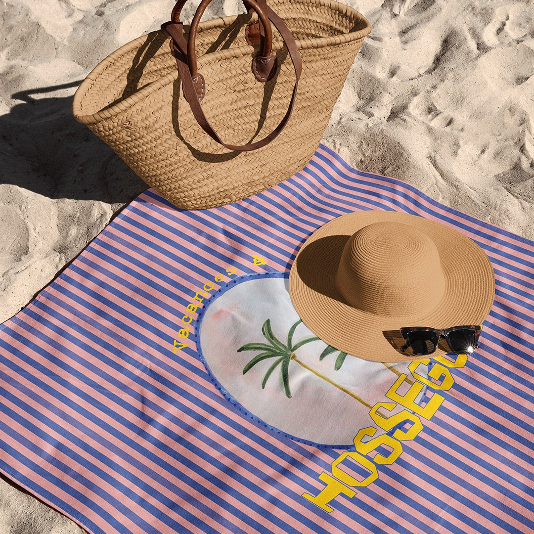 Serviette Personnalisable Palmiers Rayures