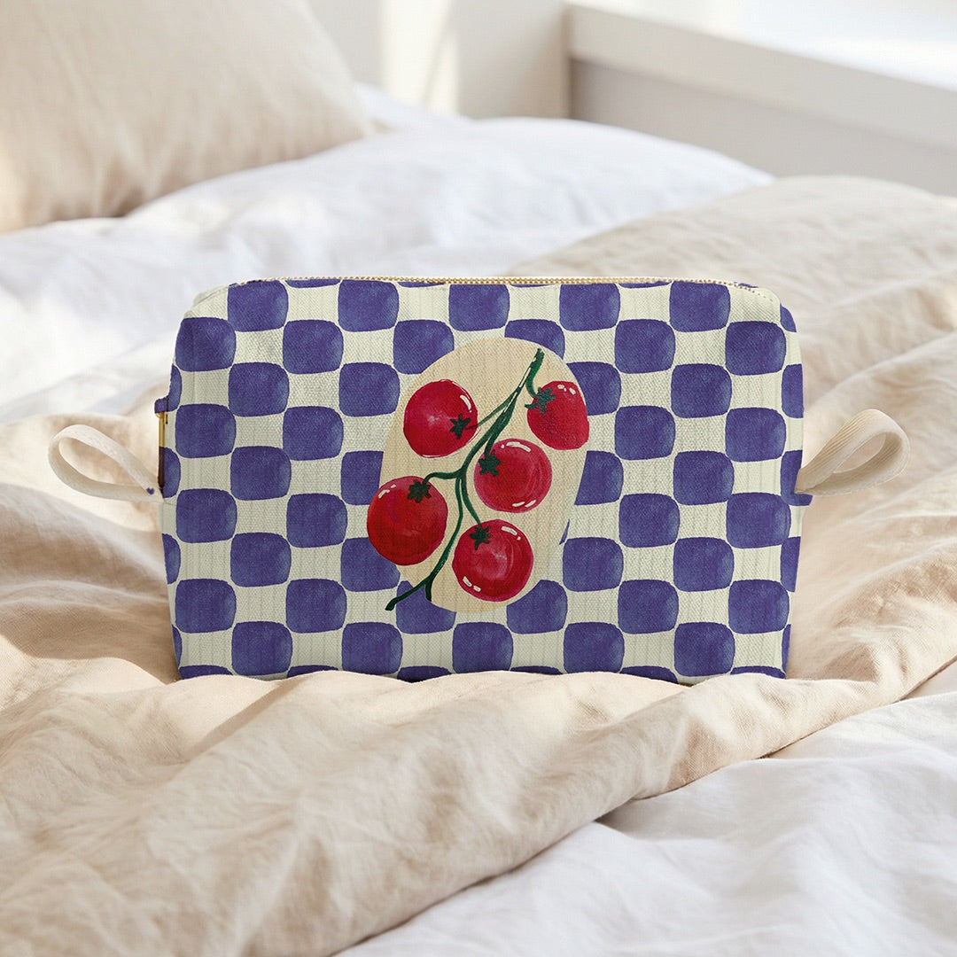 Trousse Motif Tomates sur Damier