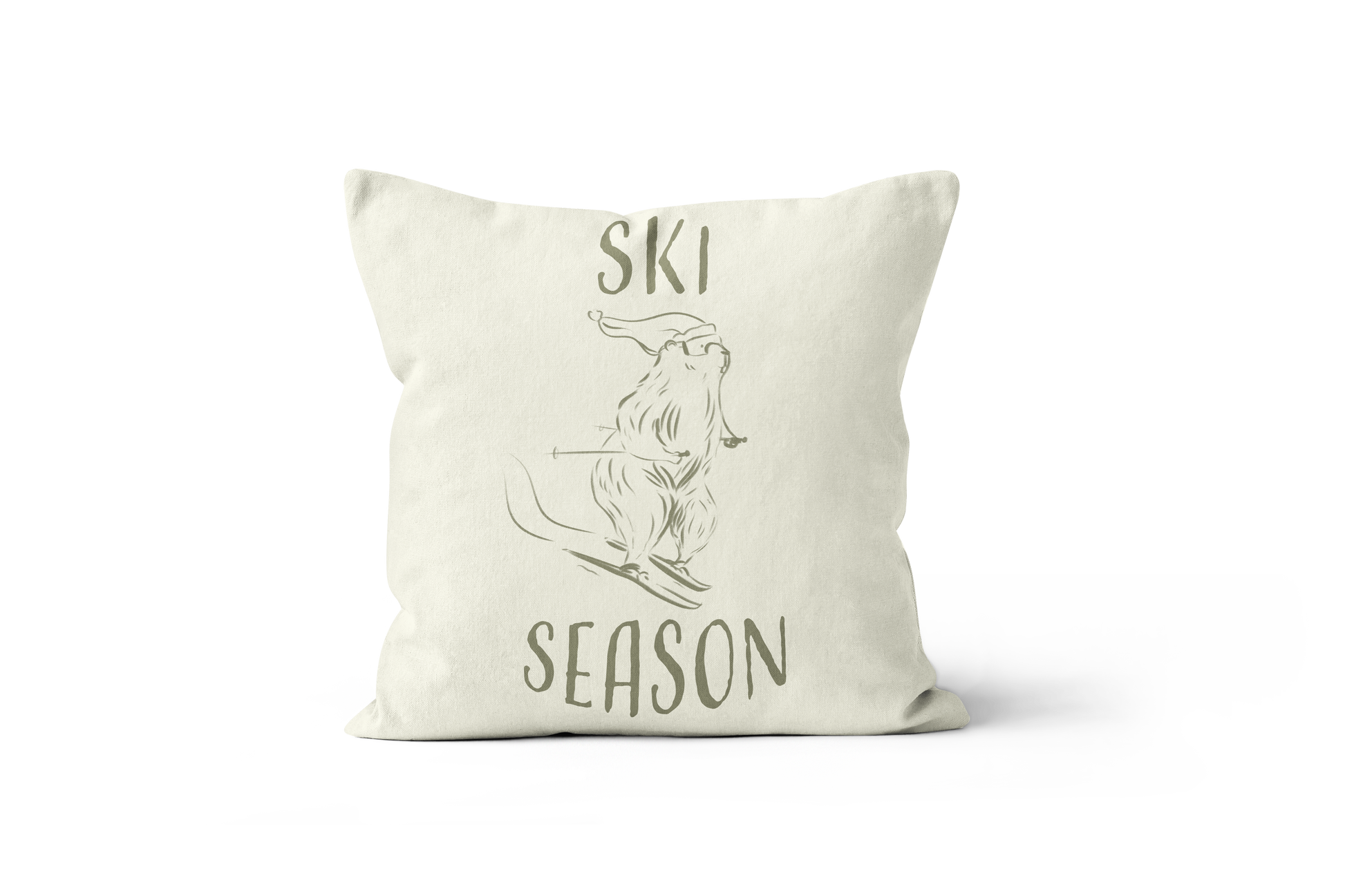 Coussin Ski Season, illustration de saison de ski