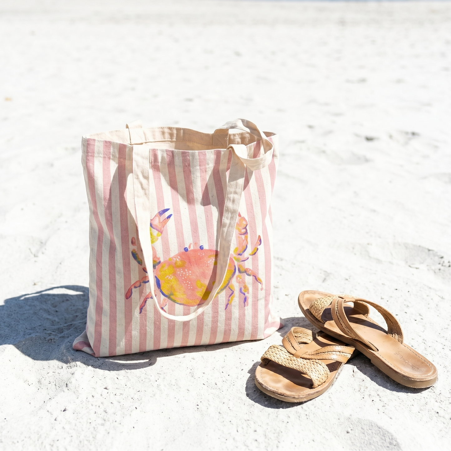 Tote Bag Motif Crabe Aquarelle