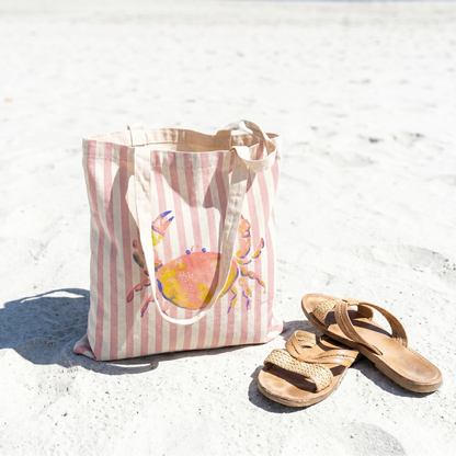 Tote Bag Motif Crabe Aquarelle