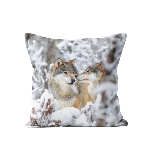 Coussin Loup en velours