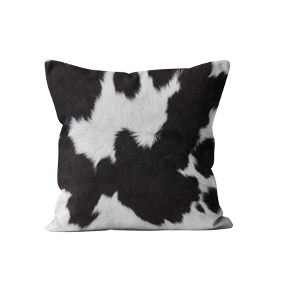 Coussin peau de vache noir(fausse fourrure)