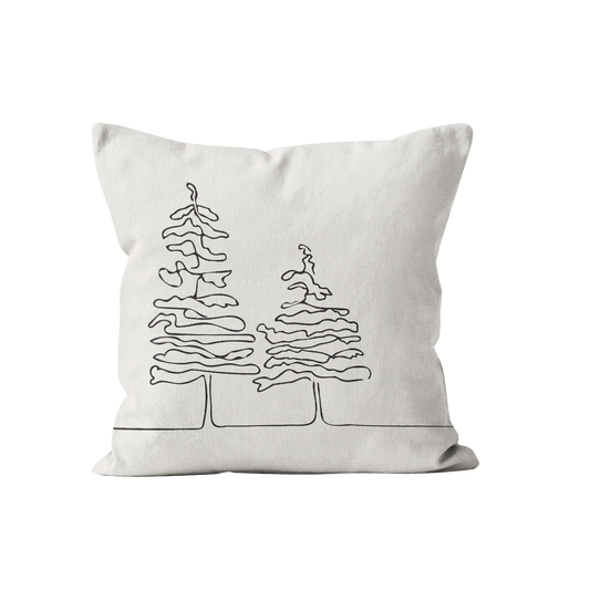 Coussin déco fôret noir et blanc