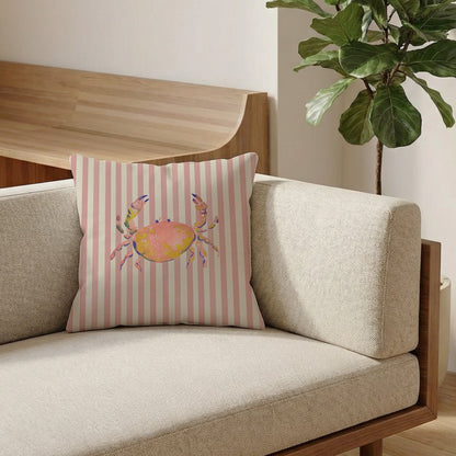 Coussin Motif Crabe Aquarelle