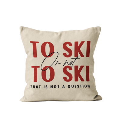 Coussin déco montagne ski velours
