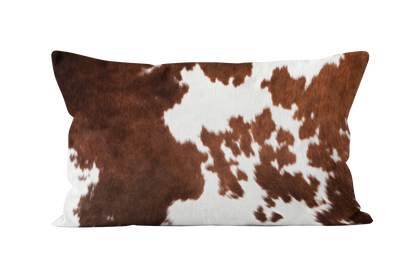 Coussin peau de vache marron (fausse fourrure)