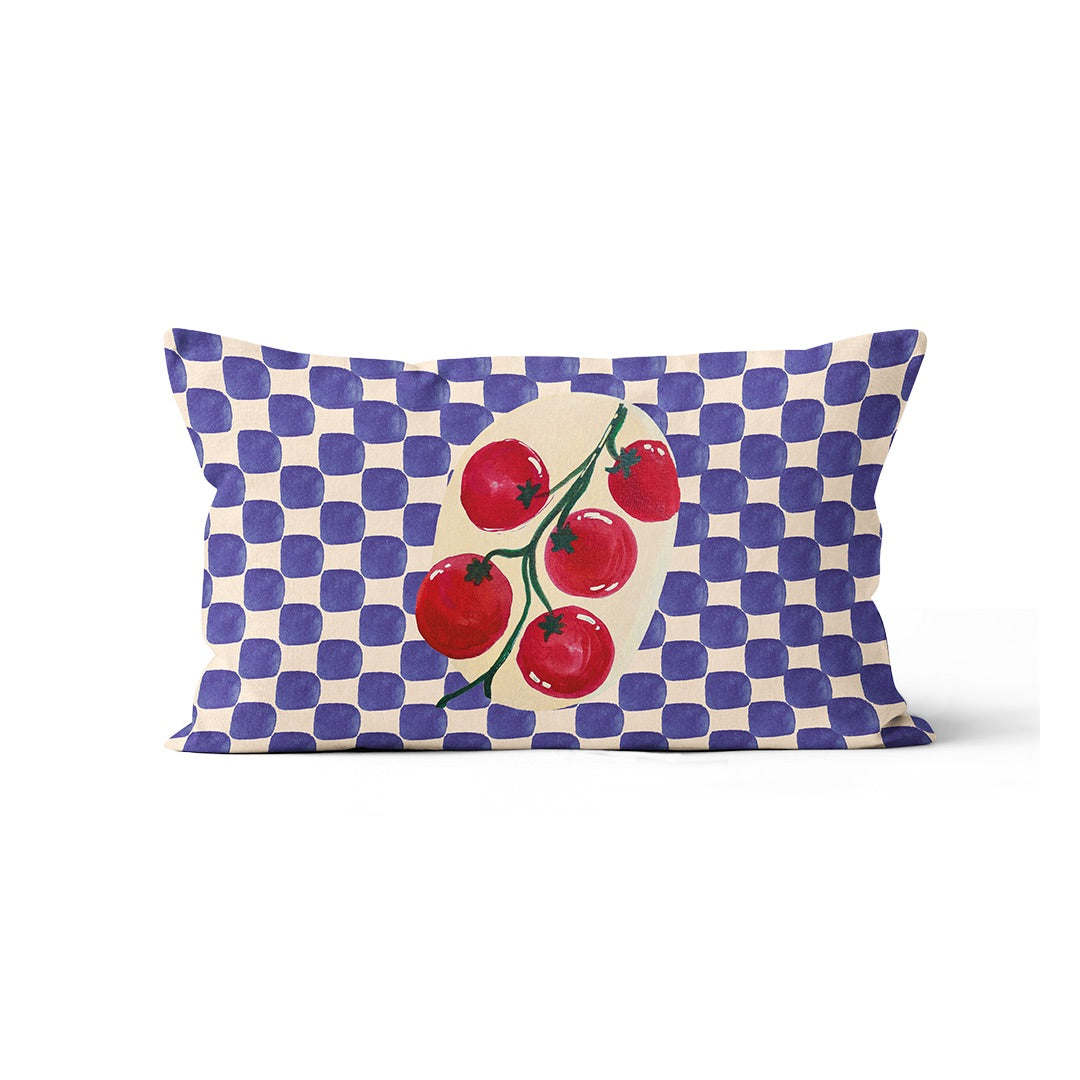Coussin Motif Tomates sur Damier