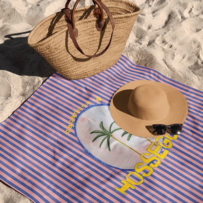 Serviette Personnalisable Palmiers Rayures