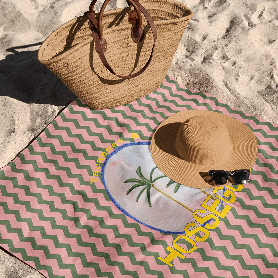Serviette Personnalisable Palmiers Chevrons