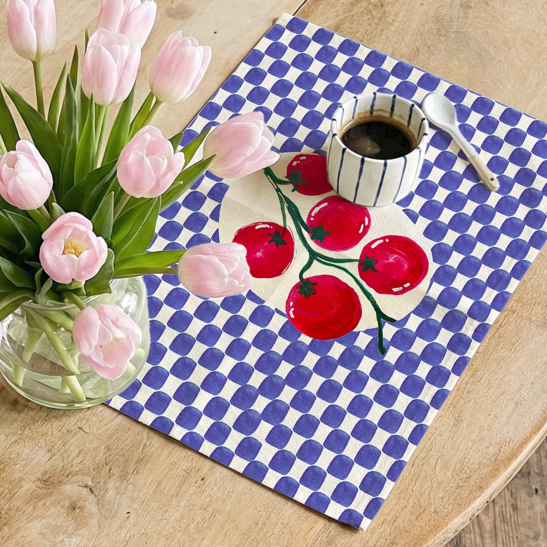 Set de Table Motif Tomates sur Damier