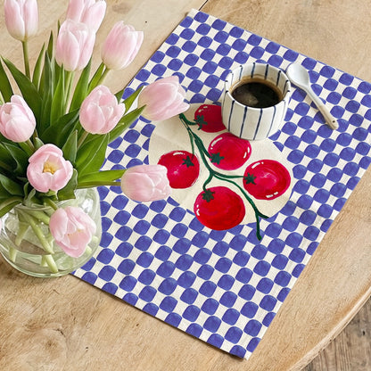 Set de Table Motif Tomates sur Damier