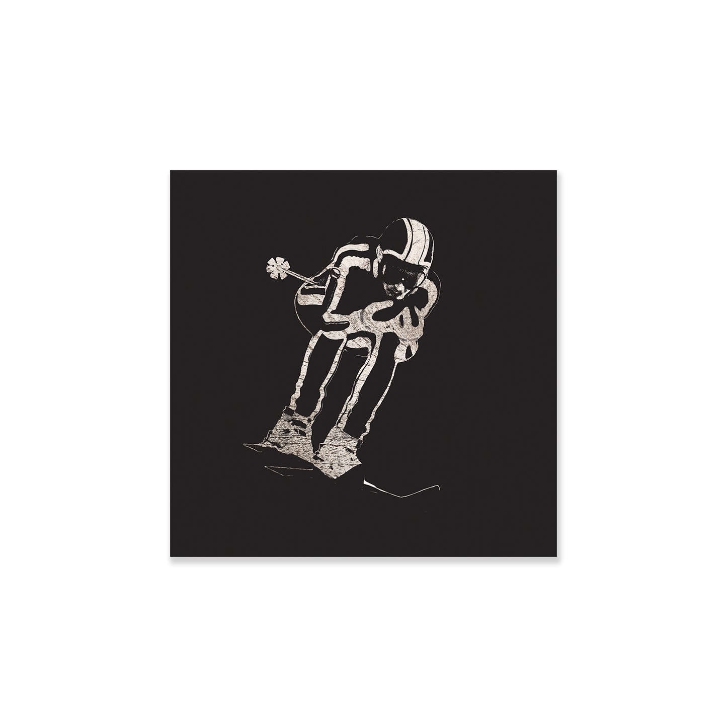 Tableau skieur noir et blanc