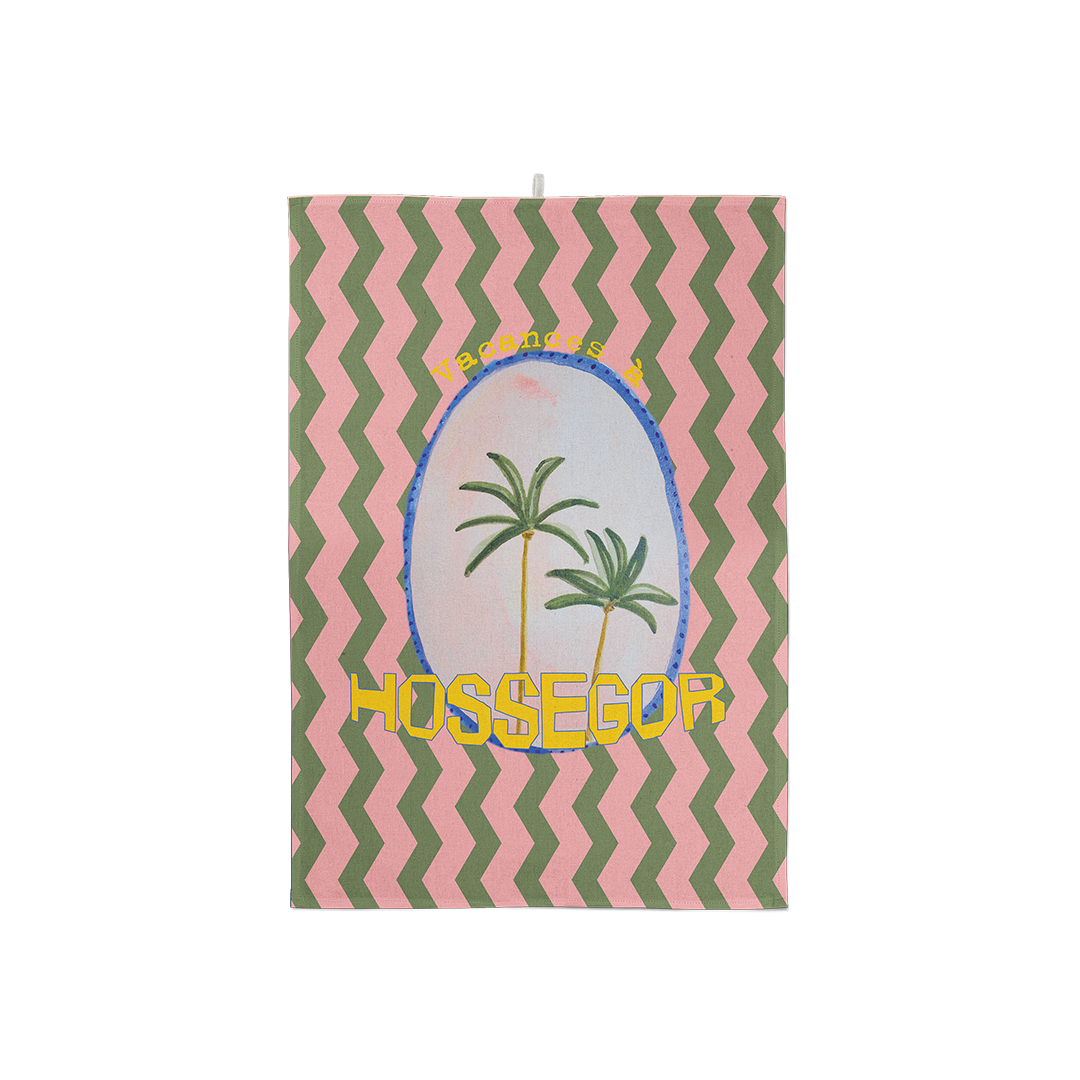 Torchon Personnalisable Palmiers Chevrons
