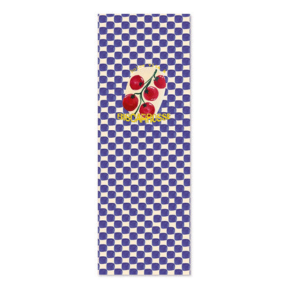 Transat damier bleu et blanc motif tomates avec un texte personnalisable
